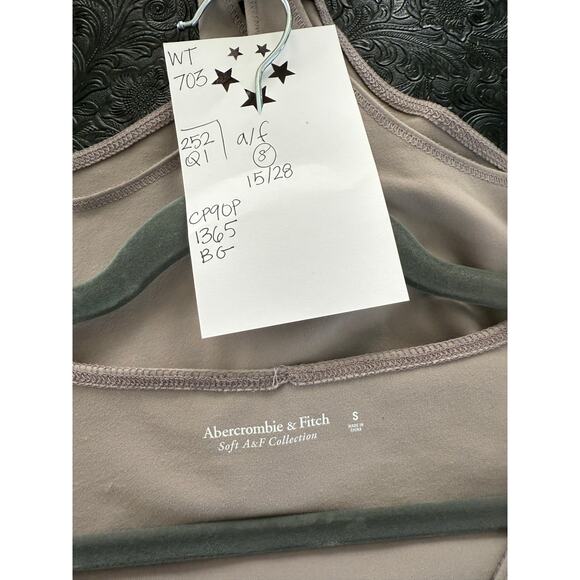 Abercrombie & Fitch Bodysuit Women's Small Gray Keyhole Tie Soft A&F Collection - Picture 3 of 5